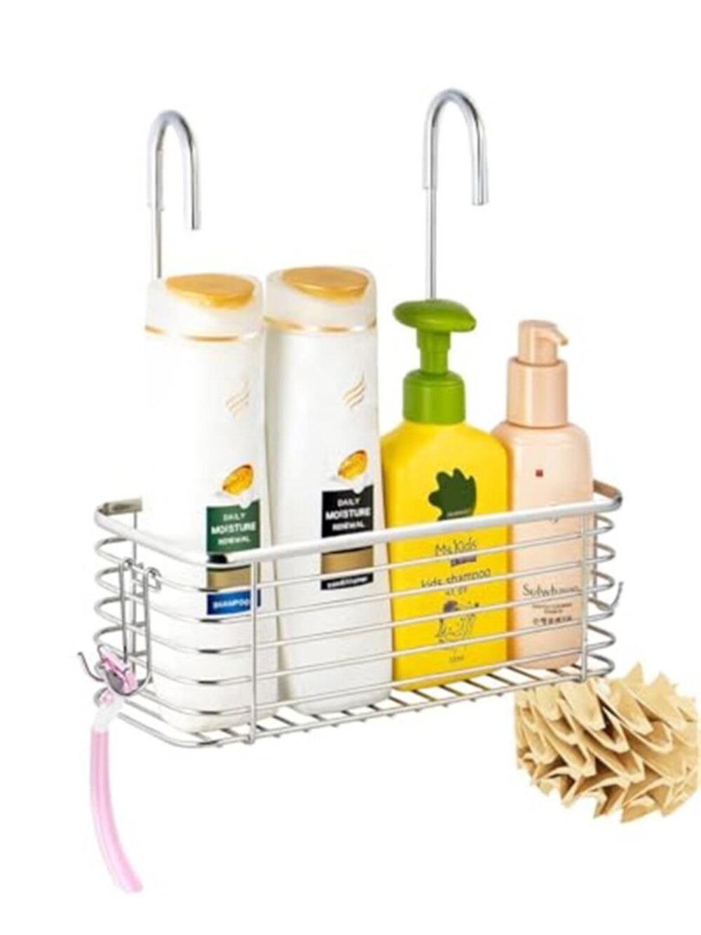 Stainless Steel Shower Door Caddy Hanging Bathroom Organizer Rustproof Shelf